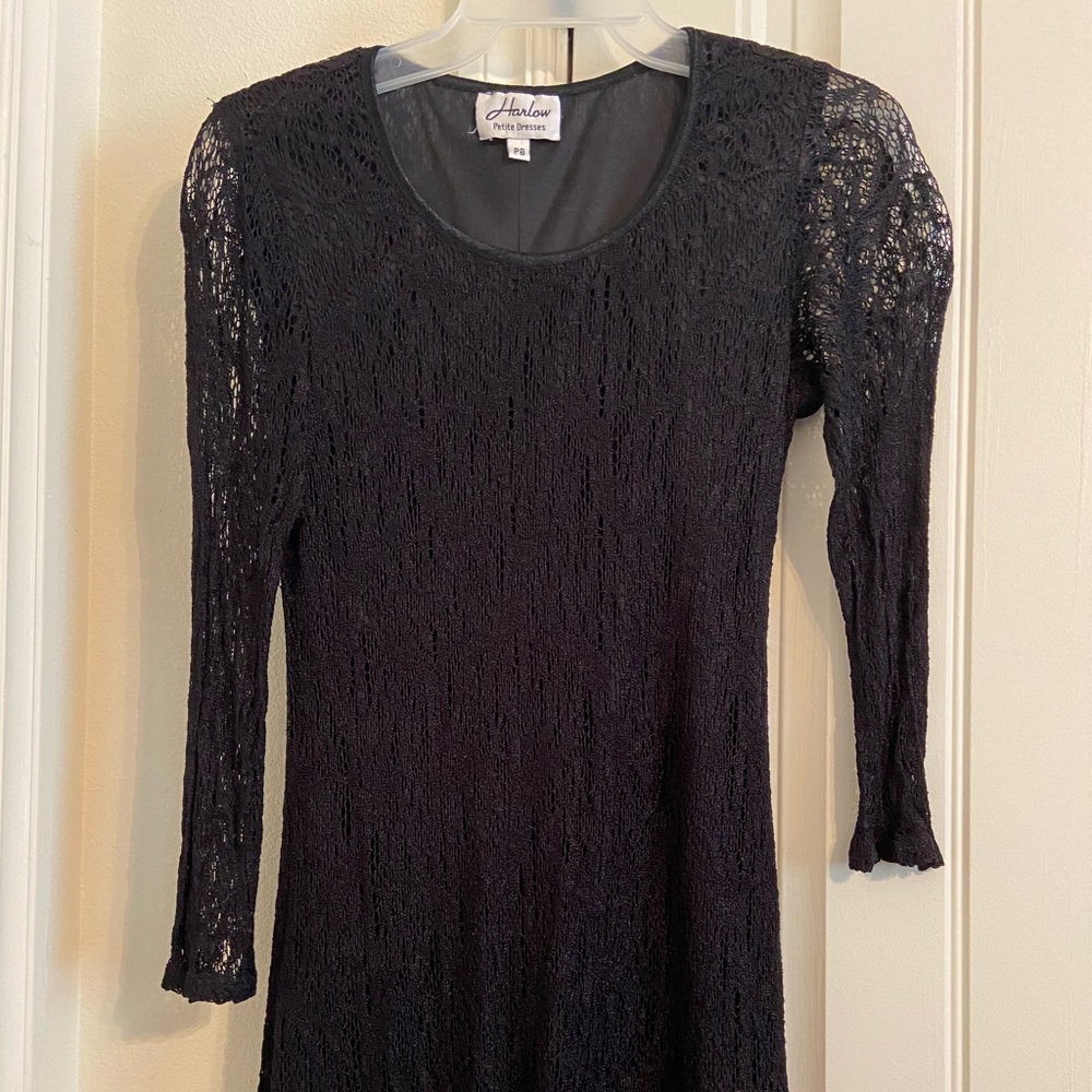 A black dress from Harlow Petite Dresses